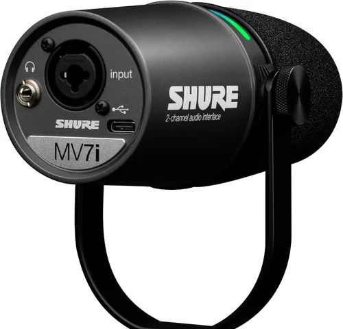 Vista 11 de Shure MV7i - Micrófono inteligente USB-C y XLR para podcasting, música y transmisión con interfaz de audio incorporada, modo de nivel automático