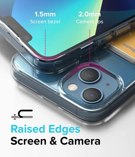 Vista 4 de Ringke Fusion Card - Funda compatible con iPhone 13, parte trasera dura transparente con tarjetero delgado integrado, funda tipo cartera