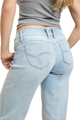 Vista 6 de YMI Pantalones de Elastano para Mujer YMI Jeans de Cintura Baja y Pierna Ancha Wannabettabutt