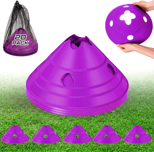 Vista 10 de Conos de disco jumbo Conos de fútbol jumbo con bolsa de malla Gran agilidad para entrenamiento de fútbol Deportes para adultos Amarillo