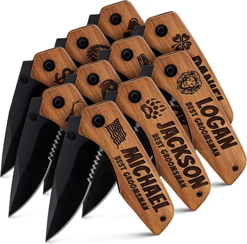 Vista 12 de Navaja de bolsillo personalizada para padrinos de boda, cuchillos plegables personalizados, regalos grabados para hombres y mujeres, la mejor idea
