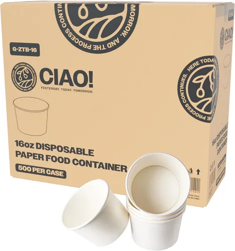 Vista 11 de CIAO! Tapa de PP de 3.543 in de diámetro, diseñada y apta para contenedores de papel de 8 oz (1000/caja)