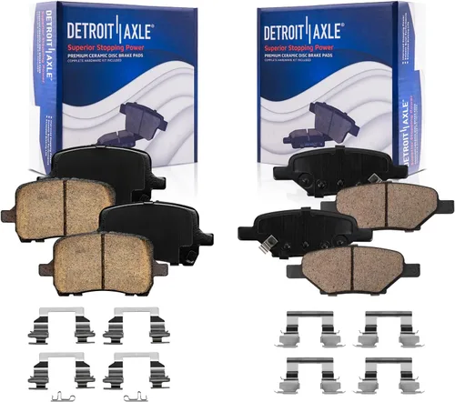 Vista 124 de Detroit Axle - Pastillas de freno de cerámica delanteras Reemplazo de pinza de freno derecha para Dodge Ram 1500 Dakota, Ram 1500 Classic - Juego