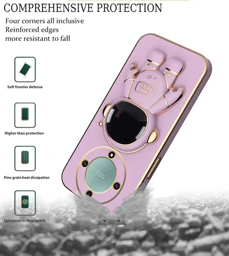 Vista 5 de Funda compatible con Honor Magic 5 Lite con chapado creativo de astronauta de dibujos animados, rosa, para Honor X9a, funda de teléfono de silicona