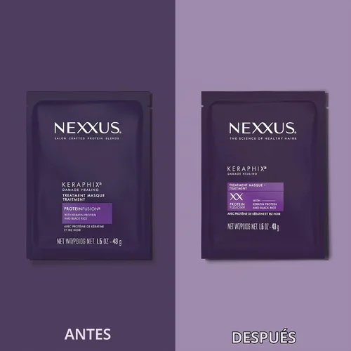 Vista 5 de Nexxus Keraphix Máscara para cabello dañado, 20 unidades, 1.5 onzas