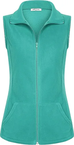 Vista 9 de SeSe Code Chaleco de forro polar ligero con cremallera frontal y bolsillos para mujer