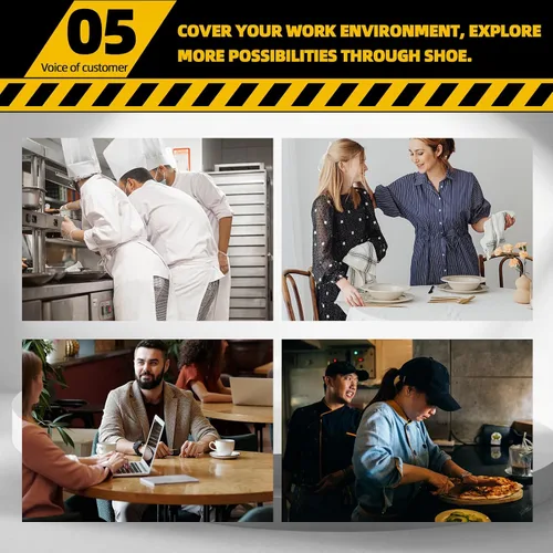 Vista 6 de Zapatos de trabajo antideslizantes para hombre, zapatos de chef impermeables para cocina, hospital, antideslizantes, con amortiguación de aire