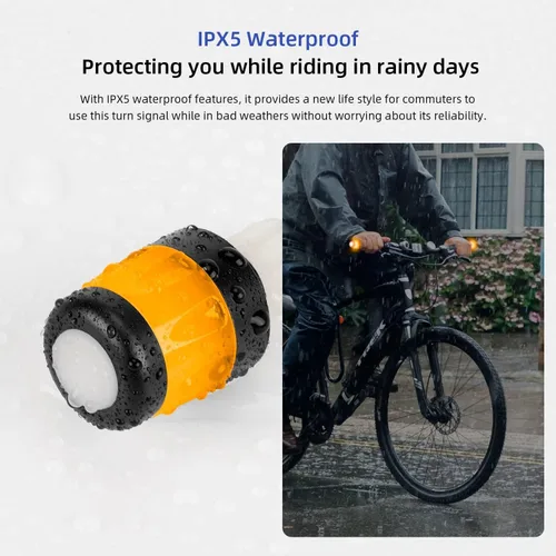 Vista 6 de ulip Luz de agarre para manillar señales de giro para bicicleta intermitentes para E-Scooters Lámpara indicadora recargable USB Luces de advertencia
