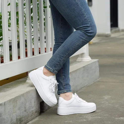 Vista 3 de JABASIC Zapatos deportivos de moda para mujer, con cordones, elegantes y cómodos para caminar