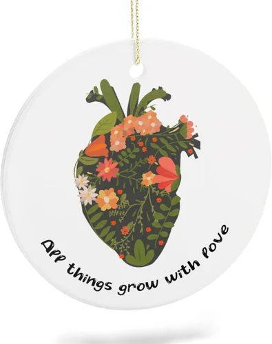 Vista 9 de Adornos de plantas para árbol de Navidad, decoración de Navidad de señora de plantas locas, bonitos y divertidos adornos de cerámica para amantes