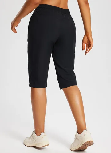 Vista 2 de BALEAF Pantalones cortos de 15 pulgadas de largo para mujer, pantalones cortos capri por debajo de la rodilla, ligeros, de secado rápido, cintura