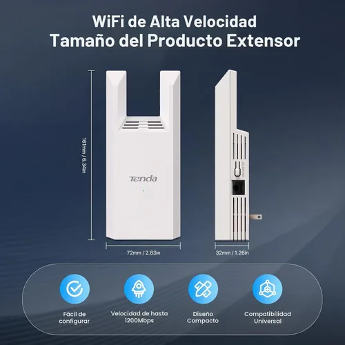 Vista 9 de Tenda Extensor de alcance WiFi AC1200 - Extensor WiFi con puerto Gigabit Ethernet, amplificador de señal doméstica de 1.2 Gbps, doble banda, hasta