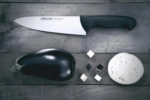 Vista 6 de Arcos Cuchillo de chef serie 2900 – Hoja de acero inoxidable de nitro, mango negro de polipropileno, plata, sistema de identificación