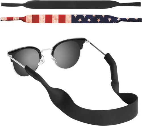 Vista 20 de MoKo Retenedor de lentes de neopreno (paquete de 2) de ajuste universal, retenedor de lentes de sol deportivos sin cola, correa de gafas de sol