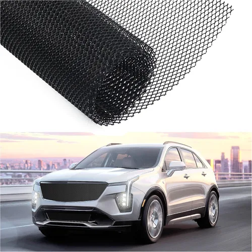 Vista 8 de Malla de rejilla con agujeros rómbicos para automóvil, protección contra grava, protector de rejilla, 40" x 13", insertos de rejilla recortables a