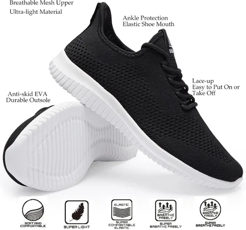 Vista 4 de BXYJDJ Zapatos deportivos para correr para hombre, para caminar, atléticos, gimnasio, fitness, deportes, ligeros, informales, para trabajo, correr