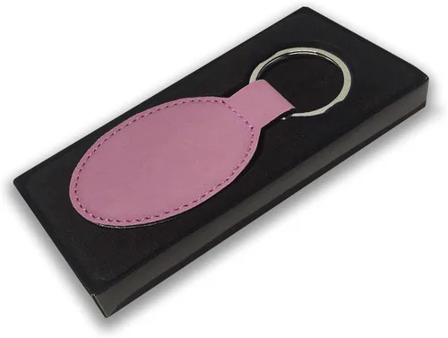 Vista 3 de LaserGram Llavero ovalado, diente, grabado personalizado incluido (rosa)