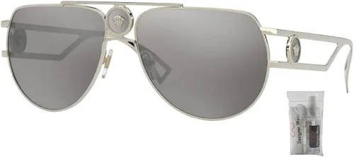Vista 2 de Versace VE2225 Pilot Sunglasses for Men BUNDLE With Designer iWear Complimentary Eyewear Kit