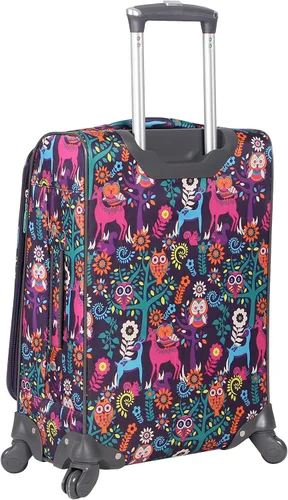 Vista 3 de Lily Bloom Patrón de diseño de equipaje de 28 pulgadas expandible con ruedas giratorias dobles, maleta grande y ligera bolsa a cuadros para mujeres