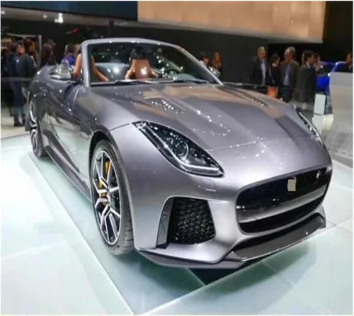 Vista 3 de Compatible con Jaguar F-Type 2013 2014 2015 2016 2017 2018 2019 SVR parachoques delantero Splitters Lip Spoiler Kit de cuerpo de fibra de carbono