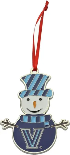 Vista 10 de BYU Cougars (Brigham Young University) Adorno de Navidad de metal con muñeco de nieve