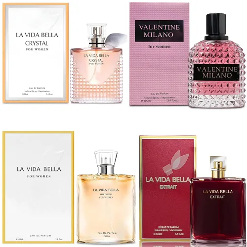 Vista 14 de A CENTER Juego de perfume de 4 piezas para mujer, set de regalo