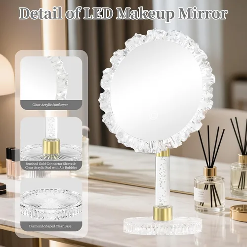 Vista 5 de 10 inch Lighted LED Makeup Mirror with 3 Color Lighting Modes