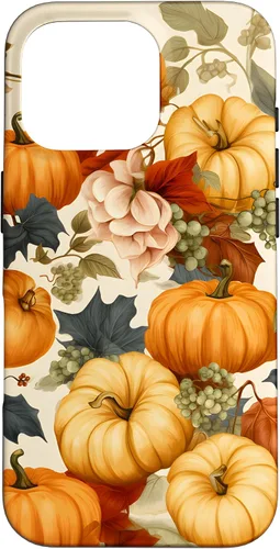 Vista 20 de Funda de estilo vintage para iPhone 16 con hojas de otoño y calabazas