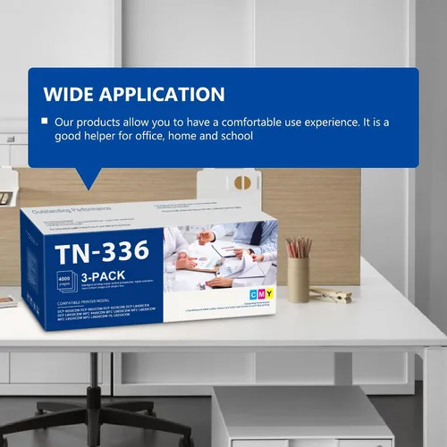 Vista 6 de GORLENKE SAO - Cartuchos de tóner TN-336 TN336 TN336 compatibles con TN336C TN336M TN336M TN336Y Cartucho de tóner de repuesto para impresora