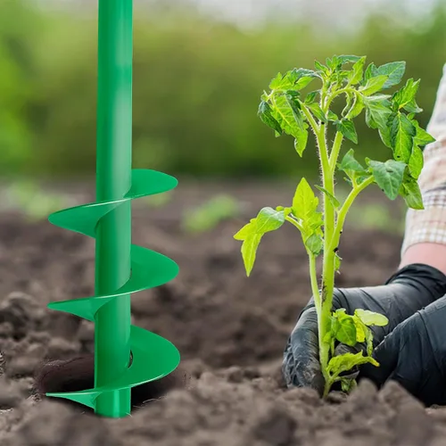 Vista 5 de Broca de taladro para plantar, taladro de tierra de jardín de 4 x 25 pulgadas, agujero en espiral para plantación rápida de plantas de semillero