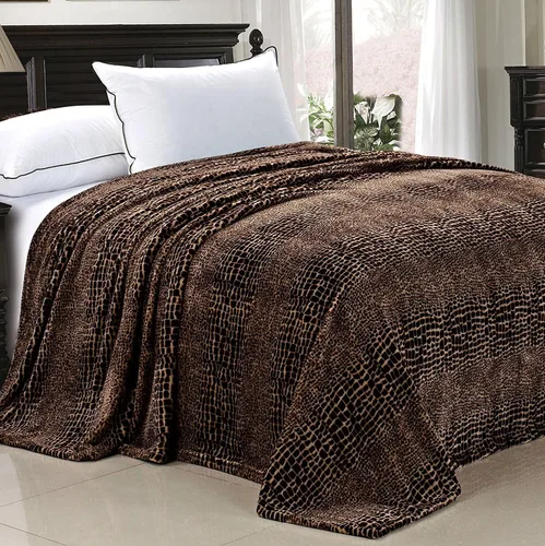Vista 3 de Home Soft Things Manta de cama estilo safari animal, azul, tamaño individual