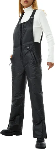 Vista 4 de Pivanzore Pantalones de esquí para mujer, overol de nieve sin mangas, impermeable, resistente al viento, aislado, para invierno, cálido