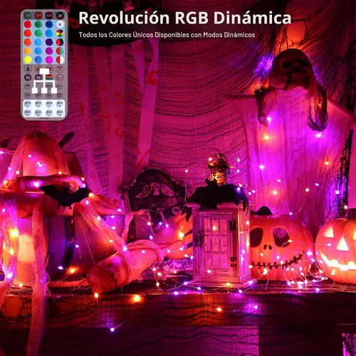 Vista 2 de BrizLabs Guirnalda de luces USB RGB con control remoto, 100 LED de 33 pies