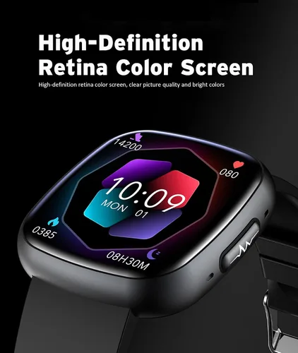 Vista 2 de Reloj inteligente resistente al agua, pantalla táctil HD de 1.72 pulgadas, rastreador avanzado de salud con más de 100 modos de ejercicio, Negro