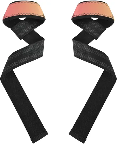 Vista 2 de Orange Gradient Weight Lifting Straps 26" Power Workouts Wrist Wraps Gym for Weightlifting, Bodybuilding, Powerlifting, Strength Training