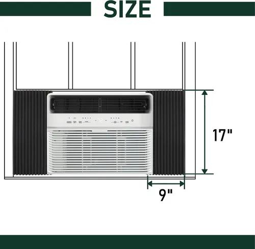 Vista 2 de Flehomo Paneles de espuma de aislamiento de aire acondicionado para ventana, kit de paneles laterales de CA, 17 pulgadas de alto x 9 pulgadas de Gris