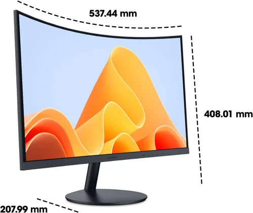 Vista 7 de KOORUI - Monitor curvo de 24 pulgadas para juegos, R1500, Full HD, 1080P, monitor de 75 Hz, HDMI, VGA, ajuste de inclinación, monitor LCD