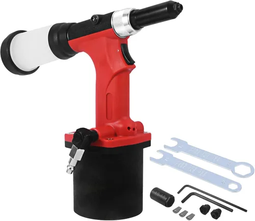 Vista 4 de Pistola Remachadora Neumática/Hidráulica de Servicio Pesado, Herramienta de Remachado Profesional de 1/4 pulgadas, Herramienta Neumática