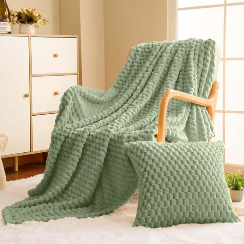 Vista 41 de Vessia - Manta de forro polar de franela (50x70 pulgadas), manta 3D de jacquard negra, esponjosa y cálida para sofá, sillón, cama, silla, 300GSM
