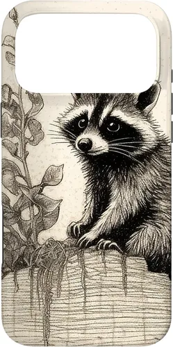 Vista 22 de Minimalistic Plant Draw Racoon Case for iPhone 17