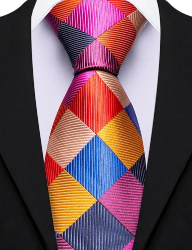 Vista 4 de Barry.Wang Juego de corbatas de seda para hombre, corbatas de boda de seda tejida formal de negocios casual (4/6/8PCS)
