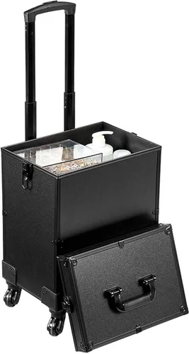 Vista 9 de VEVOR Makeup Train Case Professional Makeup Storage Organizer Box Make Up Carrier for Women and Girls