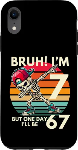 Vista 25 de Bruh I'm 7 But One-Day I'll Be 67 Retro 7th Birthday Kids Case for iPhone 17