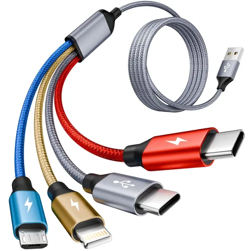 Vista 11 de Cable de carga múltiple USB C Splitter 1 paquete, cable de carga USB A/C a USB C, cable de carga dual tipo C, cable de carga múltiple 4 en 2 con 4