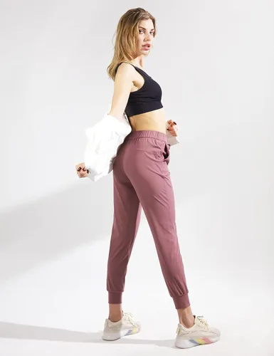Vista 5 de AJISAI - Pantalones deportivos para mujer con cordón y bolsillos, para correr y relajarse