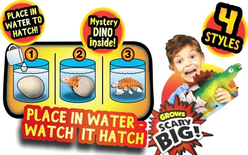 Vista 6 de JA-RU Dino World - Huevos de dinosaurio para eclosionar, juguetes de cultivo de agua para niños (1 huevo) huevo sorpresa de dinosaurio. Juguetes