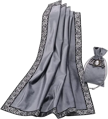 Vista 25 de BLESSUME Mantel de tarot de altar para lectura con bolsa negra
