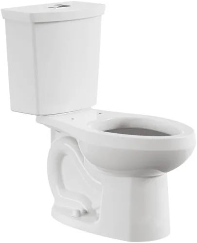 Vista 13 de American Standard 606AA002.020 H2Option - Inodoro de dos piezas con asiento de inodoro de cierre suave alargado y anillo de cera, parte delantera