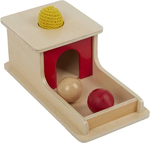 Vista 3 de Tiger Montessori Caja de permanencia con bandeja de tres bolas para bebés de 6 a 12 meses (madera+plástico+bola de punto)