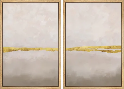 Vista 71 de MUDECOR Lienzo enmarcado para pared, bosque brumoso, reflejos, paisaje tranquilo, ilustraciones modernas, arte decorativo, bohemio, tranquilo/zen